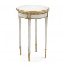 John-Richard EUR-03-0772 - Chambolle Side Table, Distressed White, Gold, 24.5&34;H EUR-03-0772