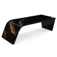 John-Richard EUR-03-0838 - Golden Tide Coffee Table, Black, Gold, 58&34;W EUR-03-0838