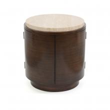 John-Richard EUR-03-0852 - Havana End Table, Off-White Marble Top, Brown, 20.5&34;W EUR-03-0852