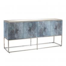 John-Richard EUR-04-0313 - Clayton Cabinet, Blue, Mirror Top, 71.5&34;W EUR-04-0313