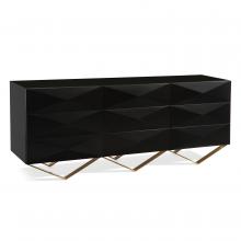 John-Richard EUR-04-0452 - Chelsea Sideboard, Black, Polished Brass Legs, 77&34;W EUR-04-0452