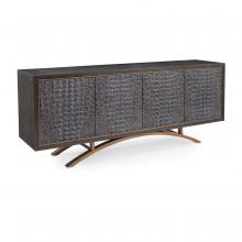 John-Richard EUR-04-0612 - Greystoke Sideboard, Black, Distressed Gold, 76.5&34;W EUR-04-0612