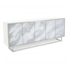 John-Richard EUR-04-0632 - Meuse Sideboard, White, Silver Leaf, 84&34;W EUR-04-0632