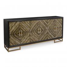 John-Richard EUR-04-0710 - Portoro Sideboard, Black, Antique Gold, 84.25&34;W EUR-04-0710