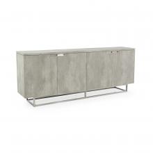 John-Richard EUR-04-0711 - Piazza Credenza, Gray, Brushed Stainless Steel Frame, 94.5&34;W EUR-04-0711