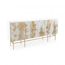 John-Richard EUR-04-0730 - Gilded Snow Molten Credenza, White, Gold, 90.25&34;W EUR-04-0730