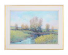 John-Richard GBG-2206A - den Stream I Framed Art, Green, Blue, 31&34;H x 41&34;W x 2&34;D GBG-2206A