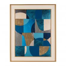 John-Richard GBG-2444A - rt, Series I, Blue, Gold Leaf, 49.5&34;H x 39.5&34;W x 1.25&34;D GBG-2444A