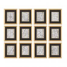 John-Richard GBG-2496S12 - med Art, Set of 12, White, Black, 14&34;H x 12&34;W x 1.5&34;D GBG-2496S12