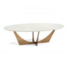 John-Richard JFD-0098 - le Cocktail Table, White Marble Top, Antique Brass Base, 59.75&34;W JFD-0098