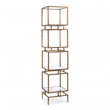 John-Richard JFD-0104 - ernist ?tag?re Etagere, Antique Brass, Clear Glass Shelves, 18&34;W JFD-0104