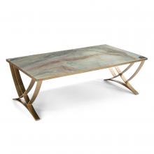 John-Richard JFD-0127 - Andromeda Coffee Table, Gray, Gold Base, 56&34;W JFD-0127