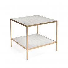 John-Richard JFD-0129 - New Orleans End Table, White, Gold, 26&34;W JFD-0129