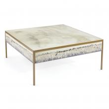 John-Richard JFD-0180 - Causeway Coffee Table, White, Gold Base, 42&34;W JFD-0180