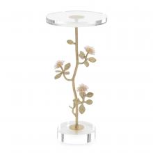 John-Richard JFD-0201 - Quartz Crystal Martini Table, Antique Brass, Clear Acrylic, 12&34;W JFD-0201