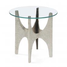 John-Richard JFD-0243 - Arc End Table, Clear Glass Top, Nickel Base, 20&34;W JFD-0243