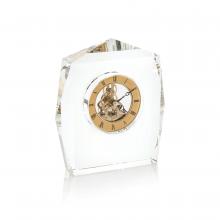 John-Richard JRA-10366 - Faceted Clock, Crystal, Gold, 7&34;W JRA-10366