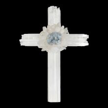 John-Richard JRA-10382 - Selenite Cross Sculpture, White, Blue, 15.5&34;H JRA-10382