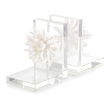 John-Richard JRA-11459S2 - Porcelain Petals Bookends, Set of 2, Crystal, White, 5&34;W JRA-11459S2