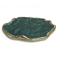 John-Richard JRA-13231 - Malachite Tray, Series I, Green, Brass, 20&34;W JRA-13231