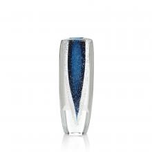 John-Richard JRA-13362 - Handblown Glass Vase, Series II, Sapphire Blue, Clear, 13.75&34;H JRA-13362