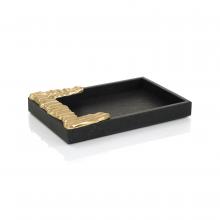 John-Richard JRA-14116 - Vegan Snakeskin Tray, Trapz, Small, Charcoal, Gold, 16&34;W JRA-14116