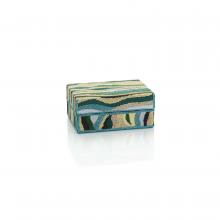 John-Richard JRA-14212 - Tabby Beaded Box, Small, Blue, Green, 8.25&34;W JRA-14212