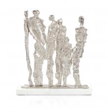 John-Richard JRA-14453 - Kindred Sculpture, Nickel, White Marble Base, 24.5&34;H JRA-14453