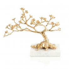 John-Richard JRA-14503 - Akiyoshi Sculpture, Polished Brass, White Marble Base, 15&34;H JRA-14503