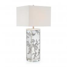 John-Richard JRL-10344 - ght, Silver, Distressed White, White Linen Square Shade, 39.5&34;H JRL-10344