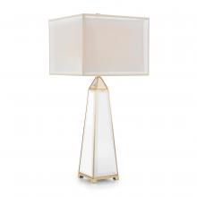 John-Richard JRL-10346 - ight, Mirror, Distressed Gold, Taupe Organza Square Shade, 39&34;H JRL-10346