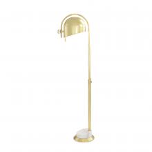 John-Richard JRL-10562 - l Modern Floor Lamp, 1-Light, Brass, White Marble Base, 59.75&34;H JRL-10562