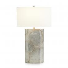 John-Richard JRL-10653 - mp, 1-Light, Antique Metallic Silver, White Linen Shade, 34.5&34;H JRL-10653