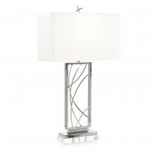 John-Richard JRL-10684 - inless Steel, Clear Acrylic Base, White Rectangle Shade, 31.5&34;H JRL-10684