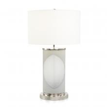 John-Richard JRL-10687 - al Table Lamp, 1-Light, Gray, Nickel, White Round Shade, 29.5&34;H JRL-10687