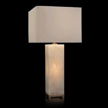 John-Richard JRL-9421 - , Alabaster, Antique Brass Base, White Cotton Square Shade, 35&34;H JRL-9421