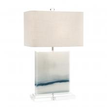 John-Richard JRL-9636 - ory, Blue, Clear Acrylic Base, White Linen Rectangle Shade, 30&34;H JRL-9636