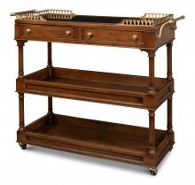 Sarreid 26792 - Capital Serving Cart, Fruitwood, Black Granite Top, 52"W 26792