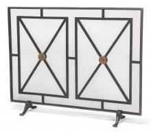 Sarreid 26796 - Paneled Fire Screen, Dark Gray, Clear, 38"W 26796