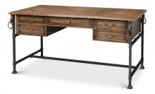 Sarreid 27100 - Game of Thornes Desk, Sun-Bleached Wood, Iron Frame, 62"W 27100