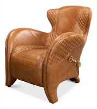 Sarreid 29765 - Hera Armchair, Cuba Brown Leather, 34"H 29765