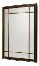 Sarreid 30-18 - Four Corners Mirror, Walnut, Antique Gold, 42"W 30-18