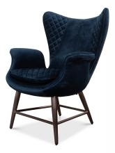 Sarreid 30027 - Wings Accent Chair, Blue Velvet, Bronze Legs, 37"H 30027