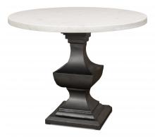 Sarreid 30430 - Haviland Dining Table, White Marble Top, Gunmetal Base, 40"W 30430