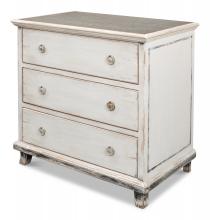 Sarreid 40235 - Charming Continent Commode, Zinc Top, Whitewash, 35"W 40235