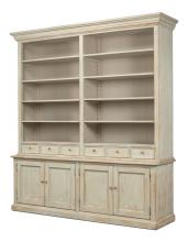 Sarreid 40368 - Angelique Cabinet, Antique White, Distressed Blue, 93"W 40368