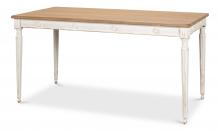 Sarreid 40369 - Lady's Dining Table, Pine Wood Top, Distressed White, 63"W 40369