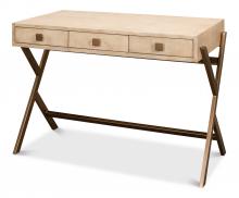 Sarreid 40597 - Stuart Desk, Beige, Bronze Frame, 43"W 40597