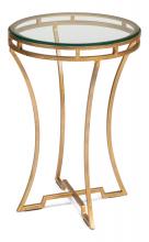 Sarreid 52630 - The Money Side Table, Clear Glass Top, Antique Brass Frame, 22"H 52630