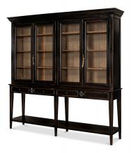 Sarreid 52659 - Beacon Hill Display Cabinet, Distressed Black, 88"W 52659